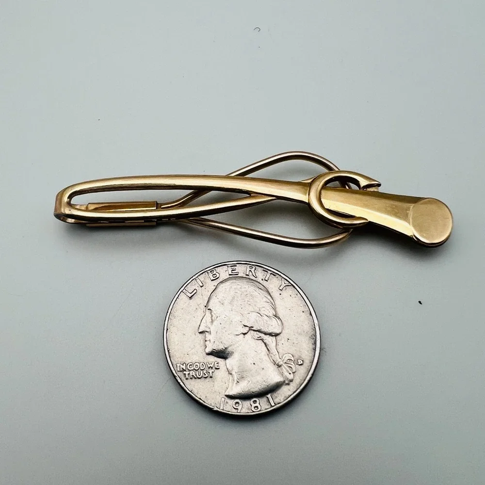 Vintage Hadley Tie Bar Gold Tone Knot Design Classic Business Made in‎ USA